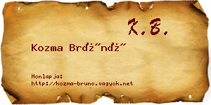 Kozma Brúnó névjegykártya