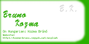 bruno kozma business card